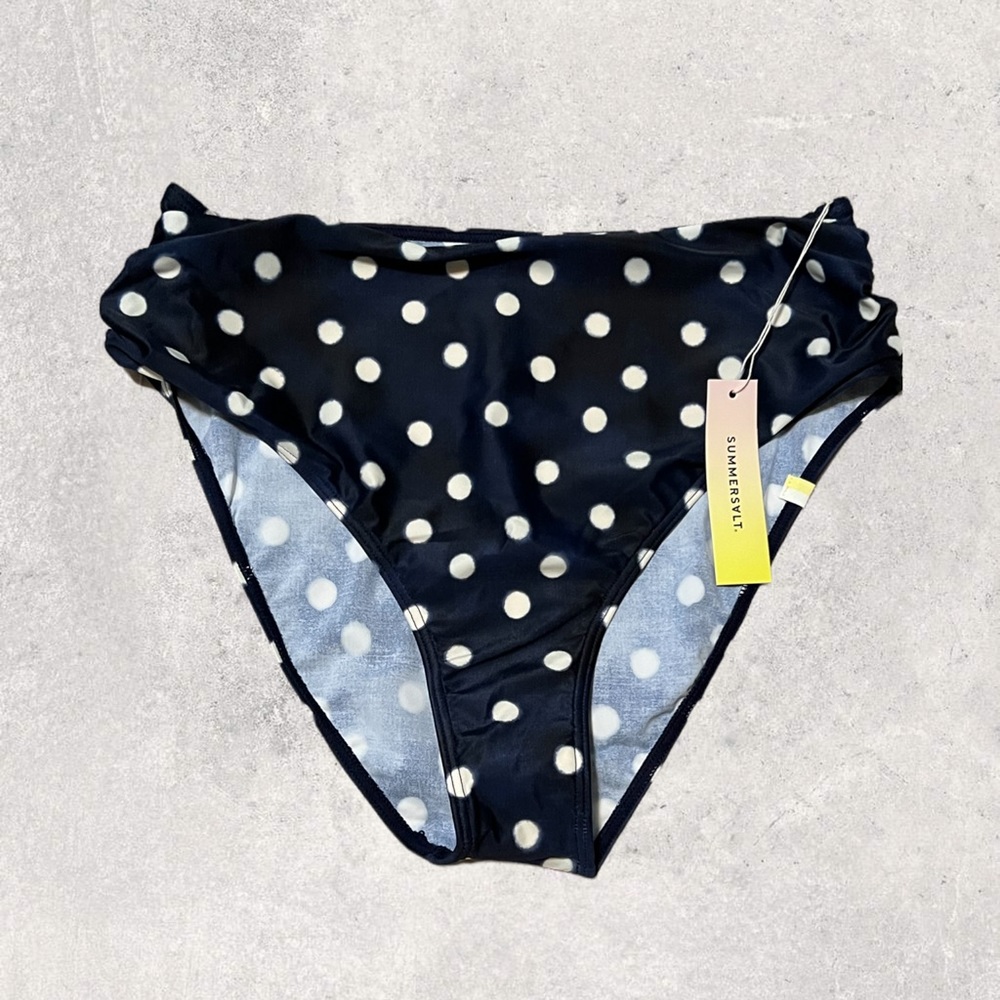 summersalt Black and White Polka Dot Bikini Bottoms